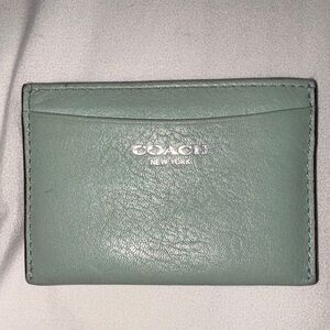 Coach Mint Leather Card Case